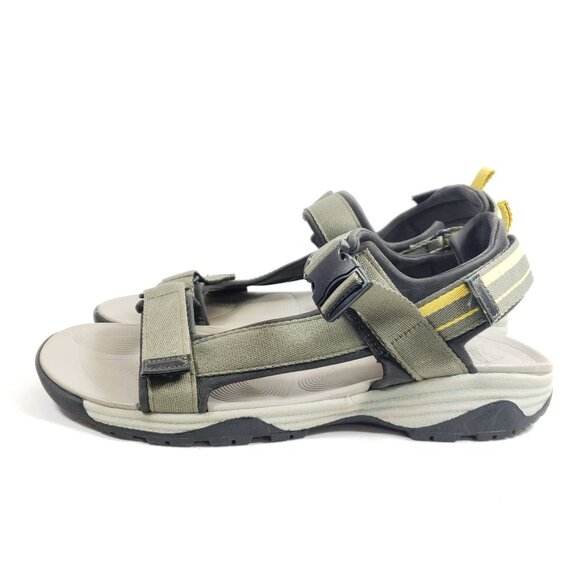 Ozark Trail Mens Size 13 Outdoor Hiking Sandals Adjustable Straps Yellow & Olive - Picture 5 of 9